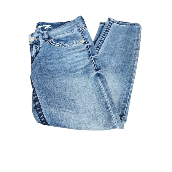 Seven skinny blue white low rise denim Jean pants - Picture 7 of 10